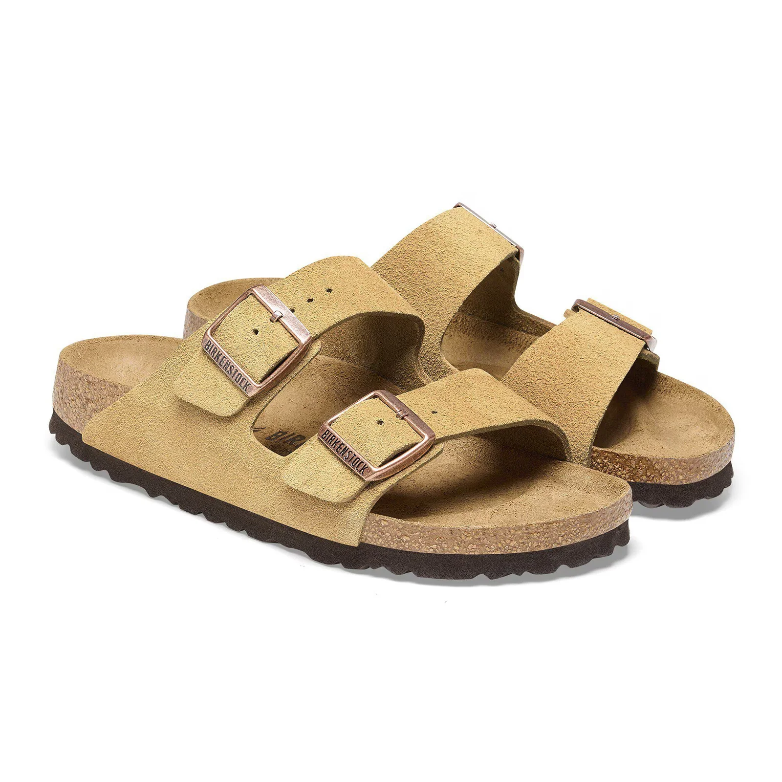 Birkenstock Arizona Narrow Slide Sandal (Women) - Latte Cream Suede - Image 4