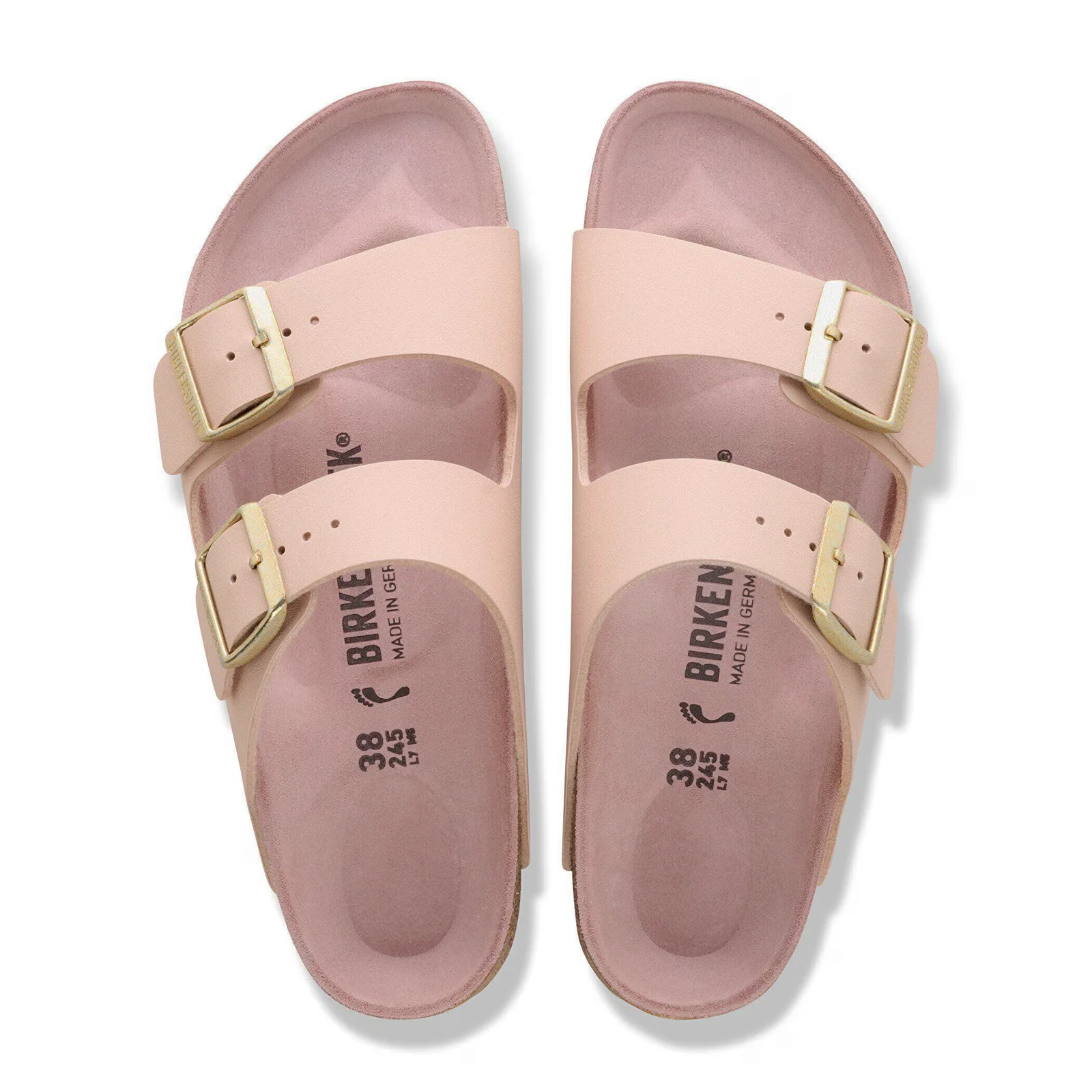 Birkenstock Arizona Narrow Slide Sandal (Women) - New Beige/Pink Clay - Image 2