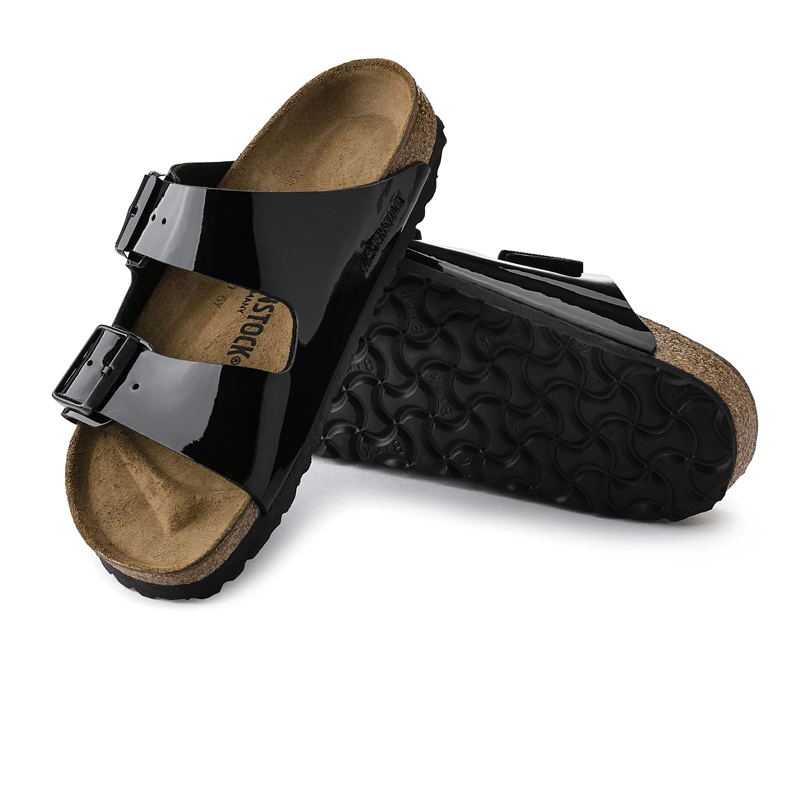 Birkenstock Arizona Narrow Slide Sandal (Women) - Black Patent Birko-Flor - Image 3