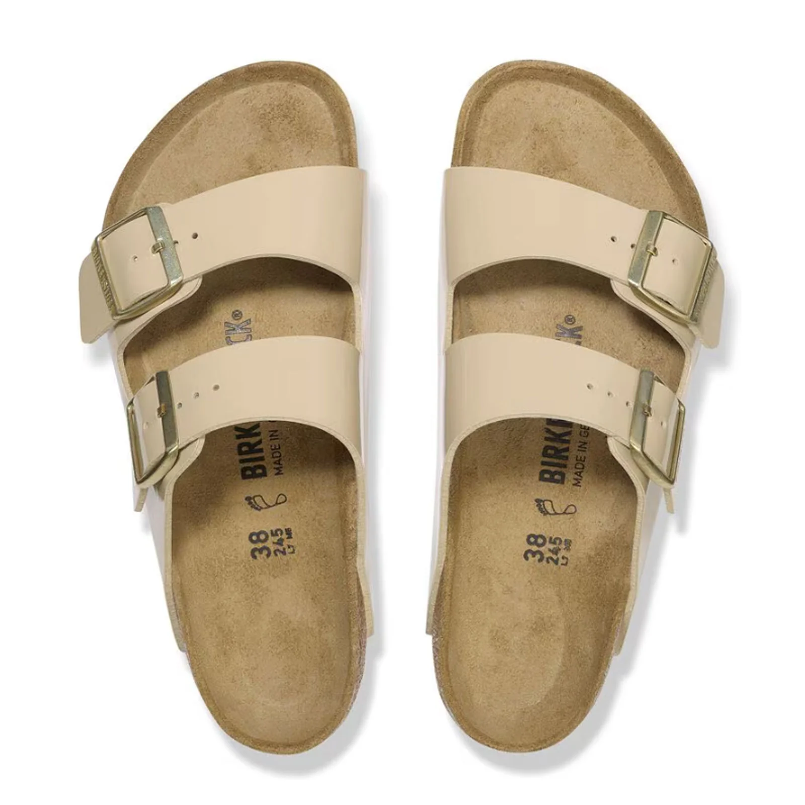 Birkenstock Arizona Narrow Slide Sandal (Women) - Patent Sand Birko-Flor - Image 3