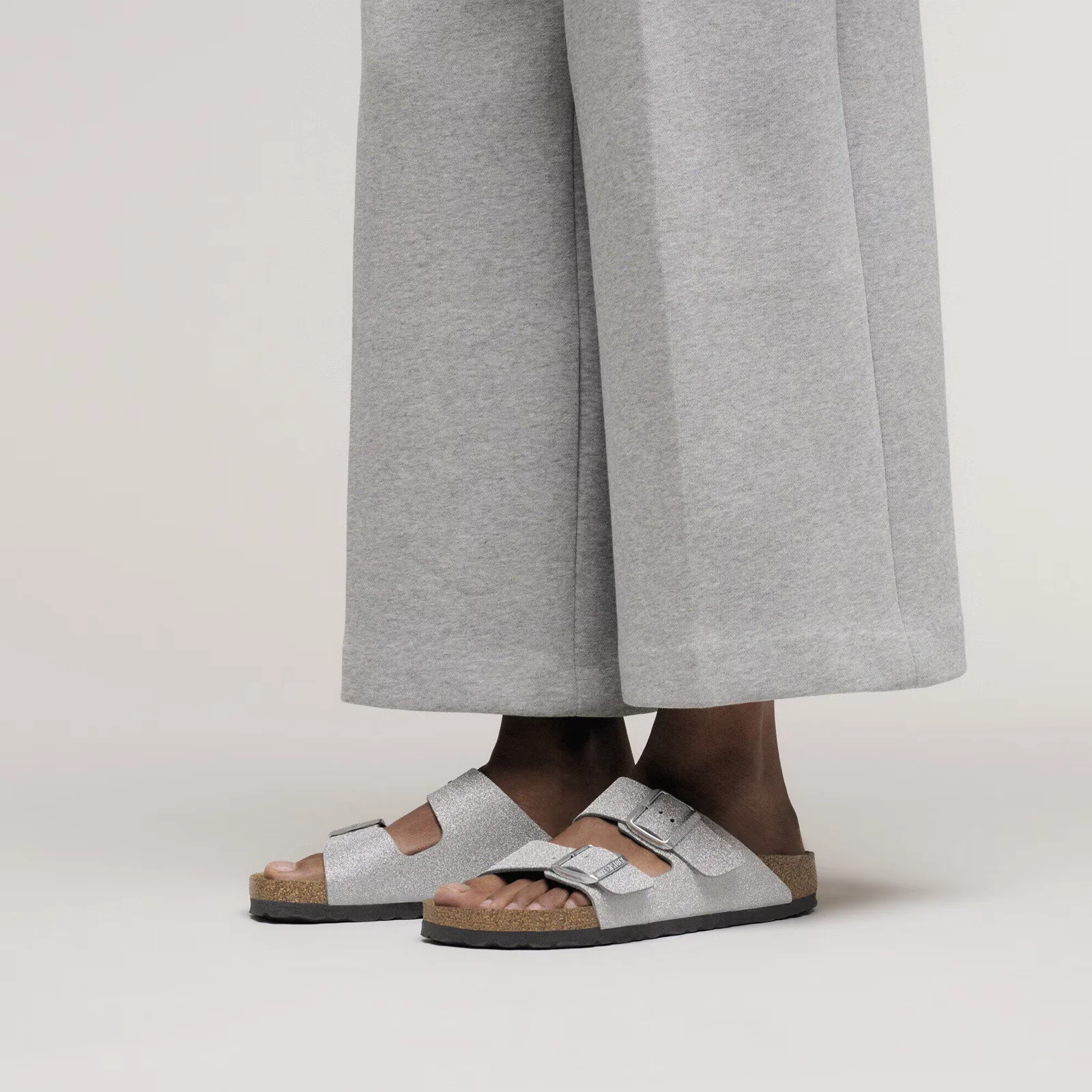 Birkenstock Arizona Narrow Slide Sandal (Women) - Shiny Glitter Silver - Image 6