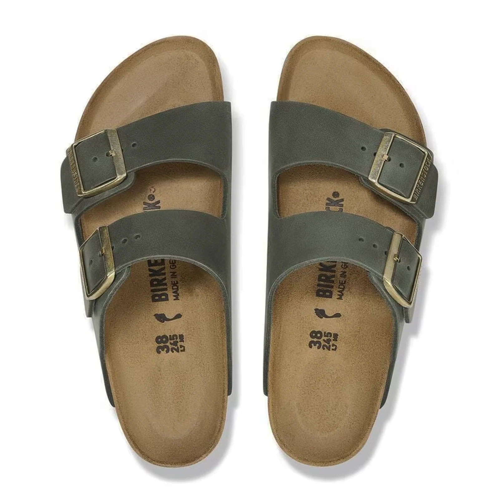 Birkenstock Arizona Narrow Slide Sandal (Women) - Thyme Oiled Leather - Image 2