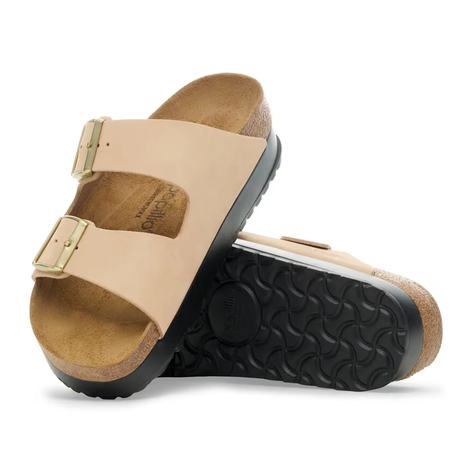 Birkenstock Arizona Platform Narrow Slide Sandal (Women) - Sandcastle Nubuck - Image 3