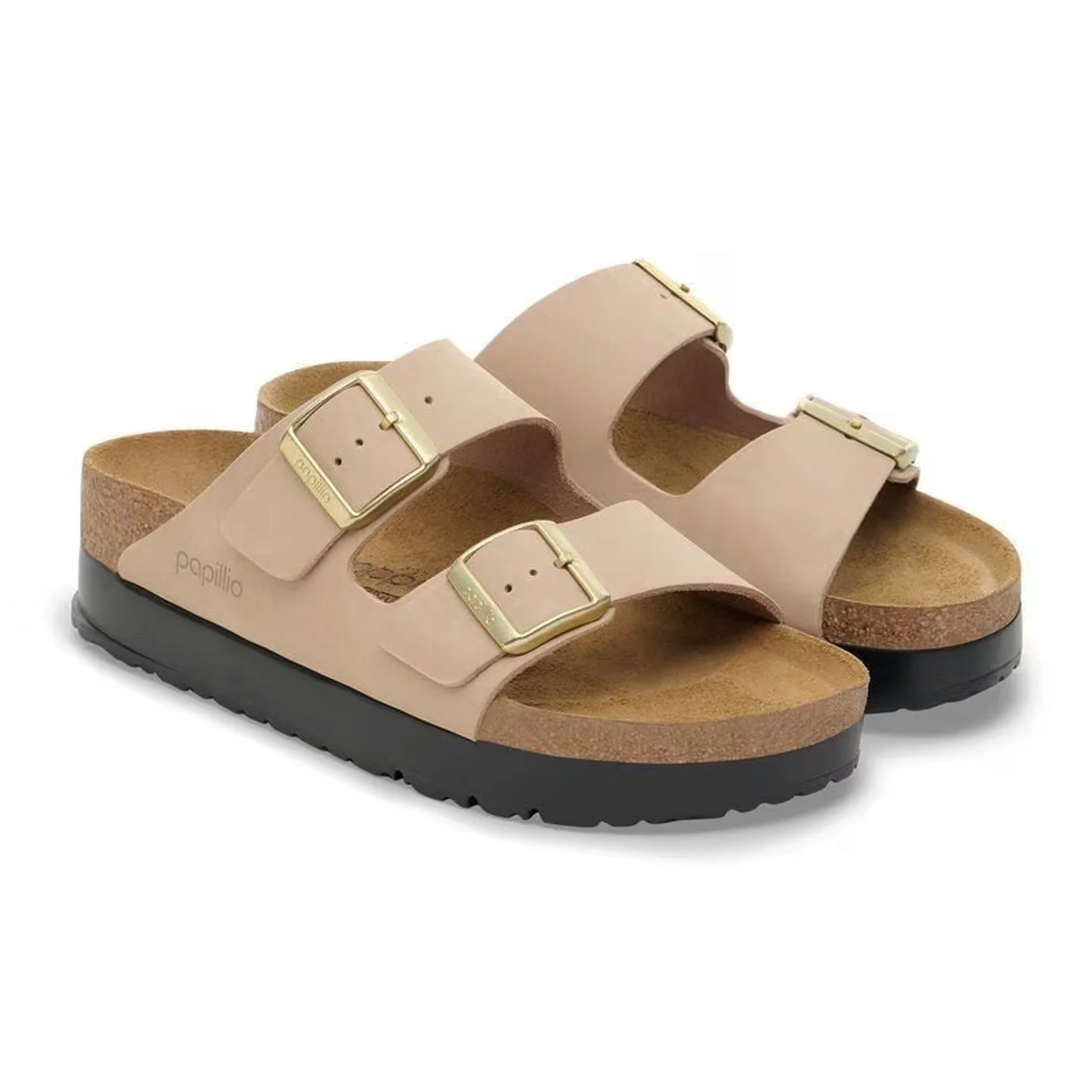 Birkenstock Arizona Platform Narrow Slide Sandal (Women) - Sandcastle Nubuck - Image 4