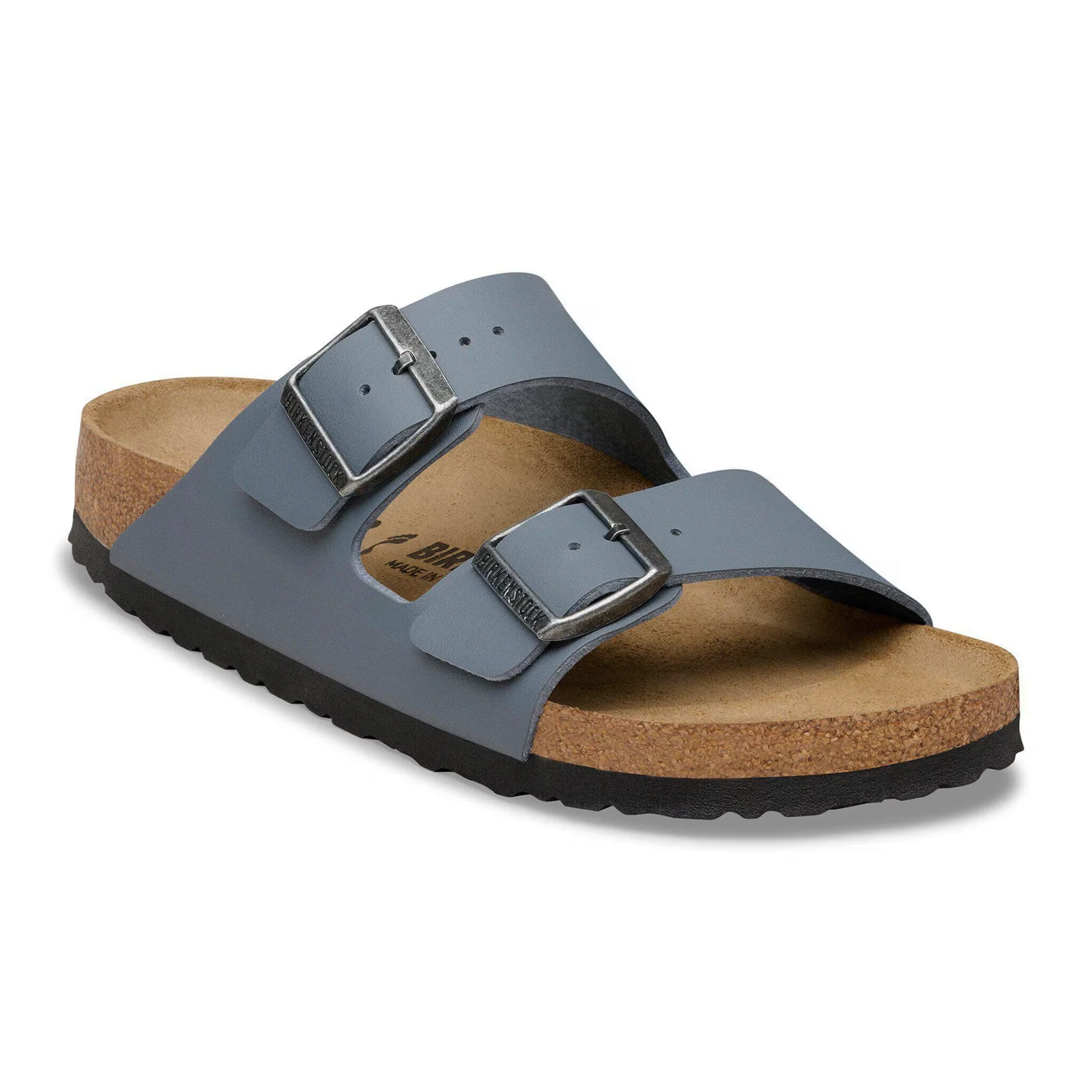 Birkenstock Arizona Slide Sandal (Unisex) - Basalt Gray Birko-Flor