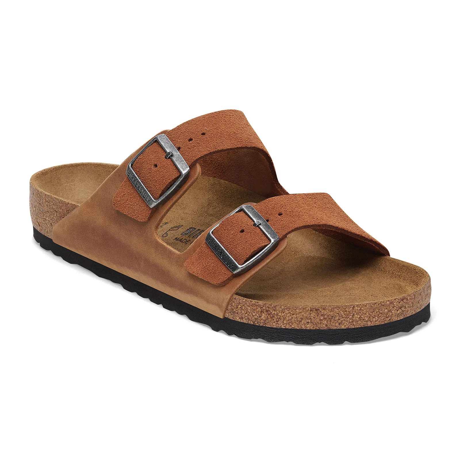 Birkenstock Arizona Slide Sandal (Men) - Cognac Oiled Leather/Cognac Suede
