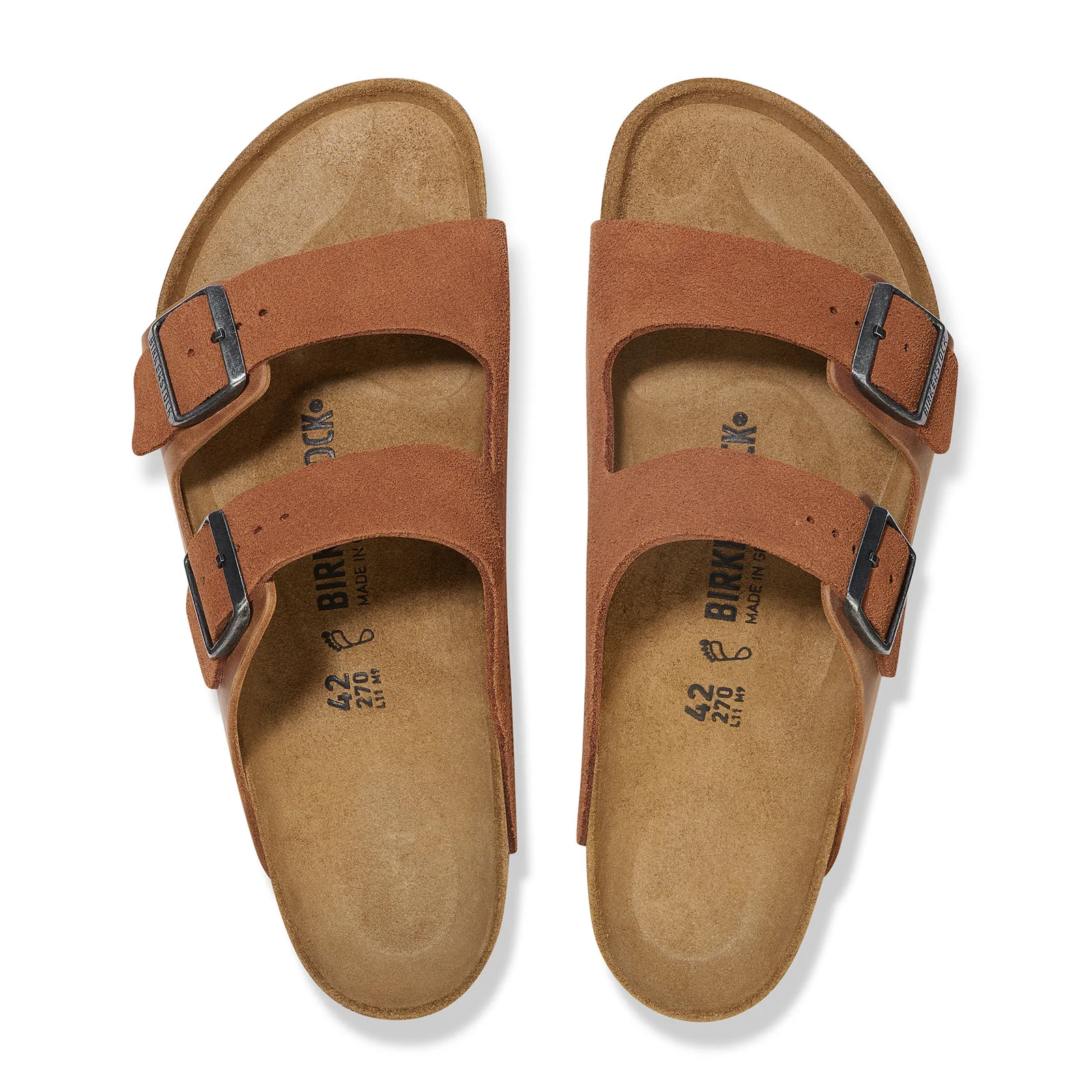 Birkenstock Arizona Slide Sandal (Men) - Cognac Oiled Leather/Cognac Suede - Image 2