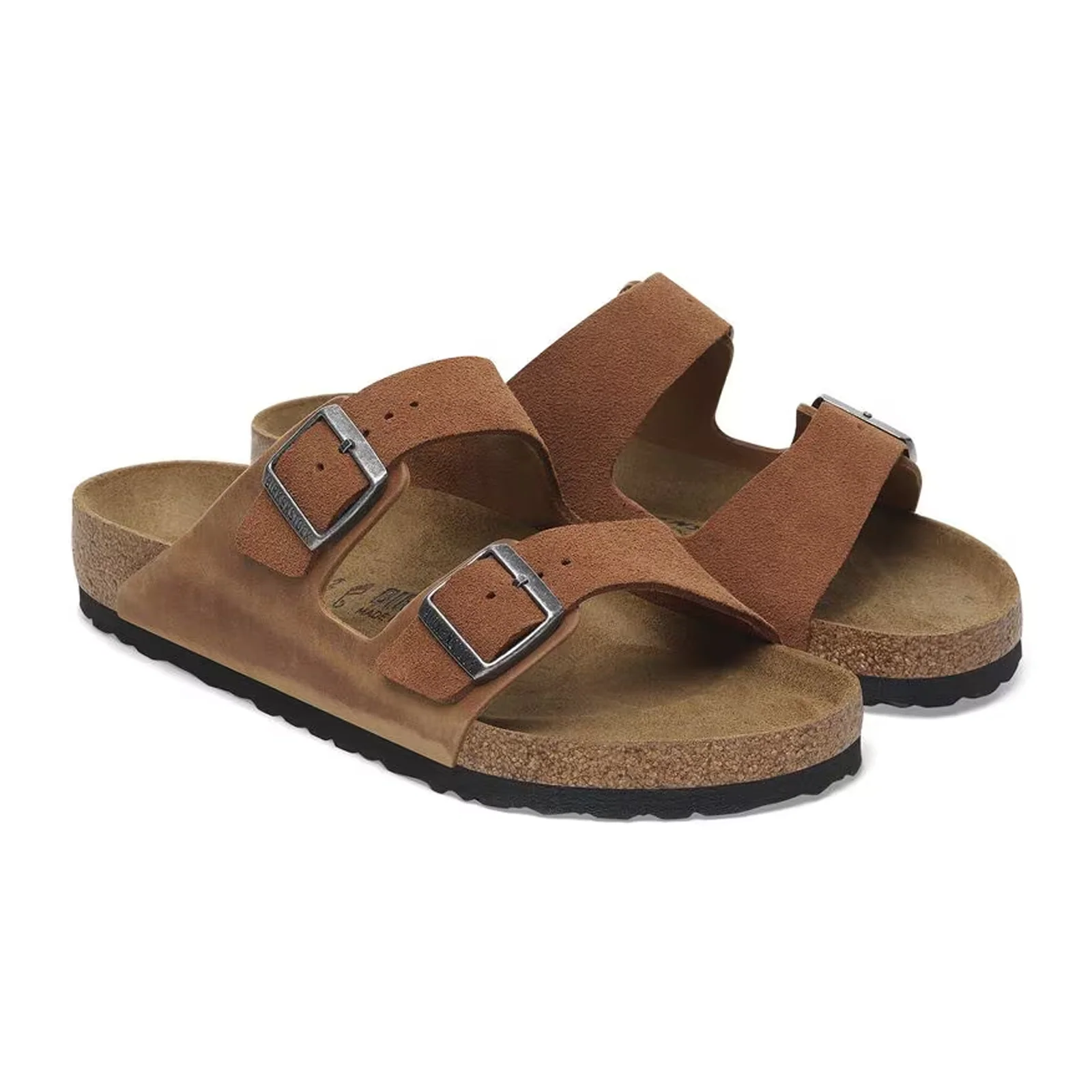 Birkenstock Arizona Slide Sandal (Men) - Cognac Oiled Leather/Cognac Suede - Image 4