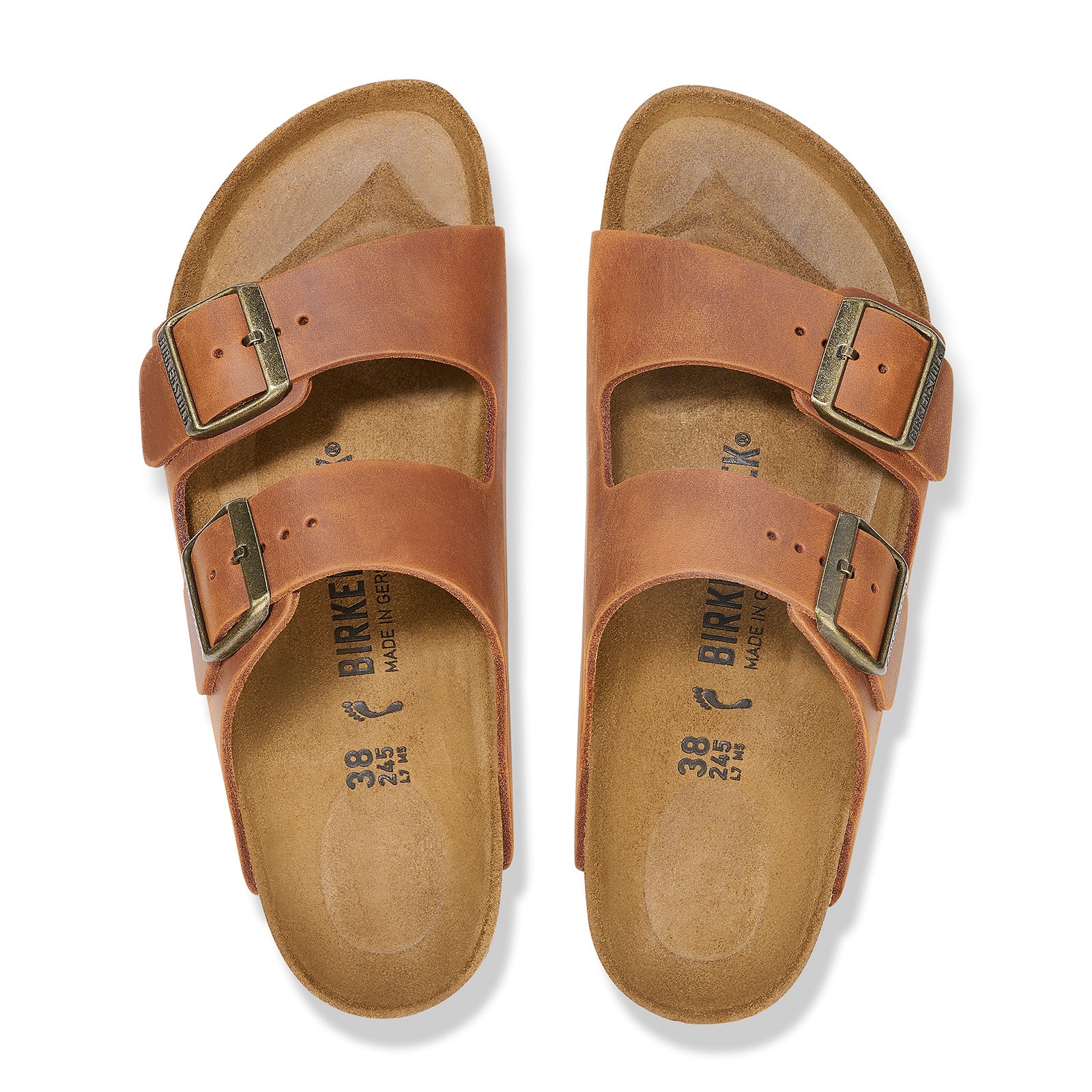 Birkenstock Arizona Slide Sandal (Men) - Cognac Oiled Leather - Image 2