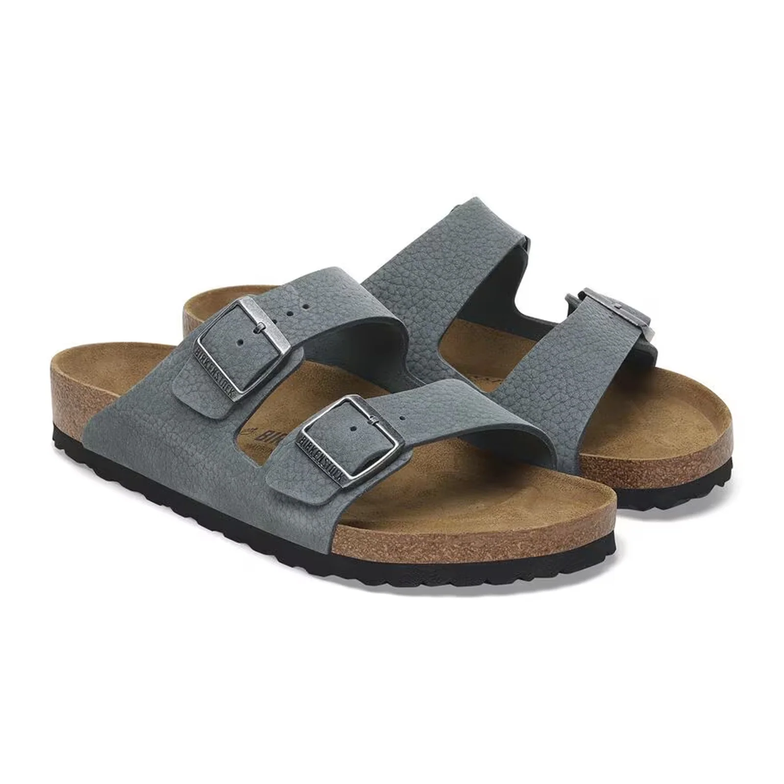 Birkenstock Arizona Slide Sandal (Men) - Desert Buck Basalt Gray Nubuck - Image 4