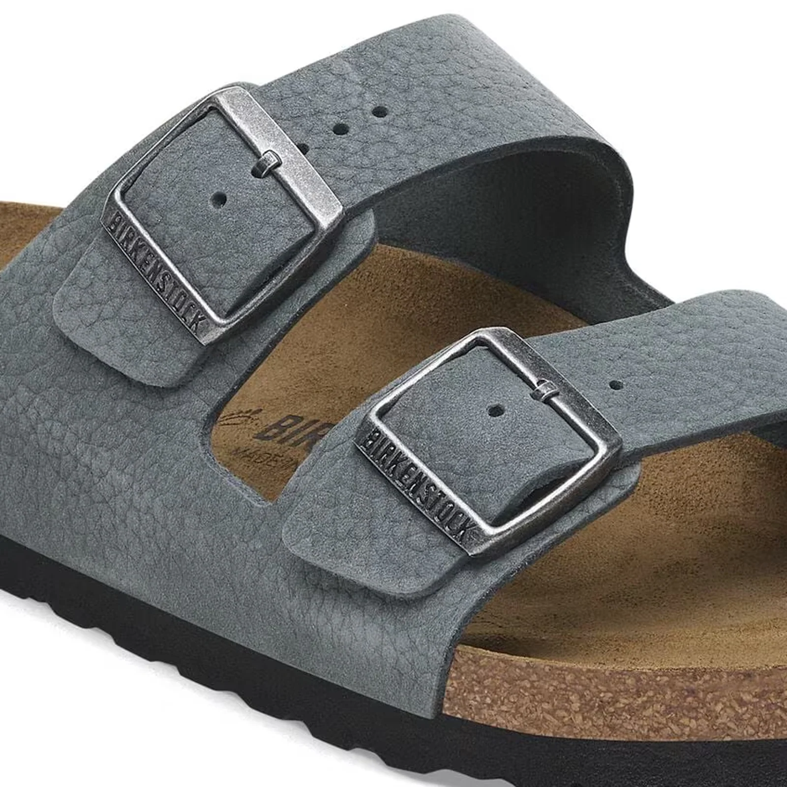 Birkenstock Arizona Slide Sandal (Men) - Desert Buck Basalt Gray Nubuck - Image 5