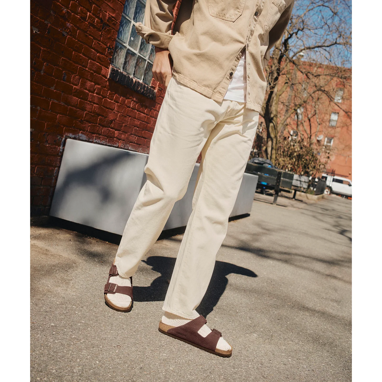 Birkenstock Arizona Slide Sandal (Men) - Desert Buck Roast Nubuck - Image 5