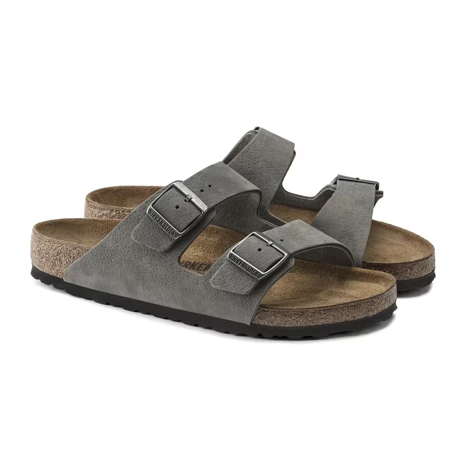 Birkenstock Arizona Slide Sandal (Men) - Desert Buck Whale Gray Nubuck - Image 4