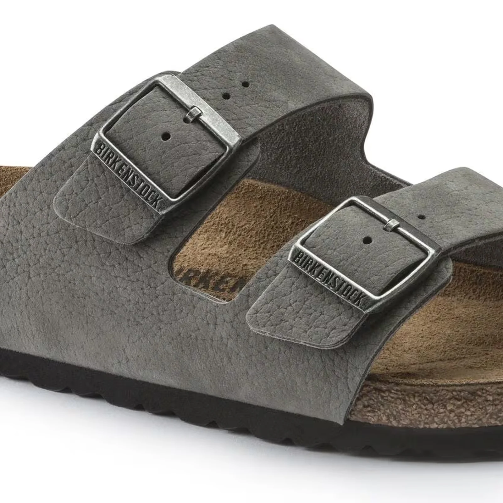 Birkenstock Arizona Slide Sandal (Men) - Desert Buck Whale Gray Nubuck - Image 5