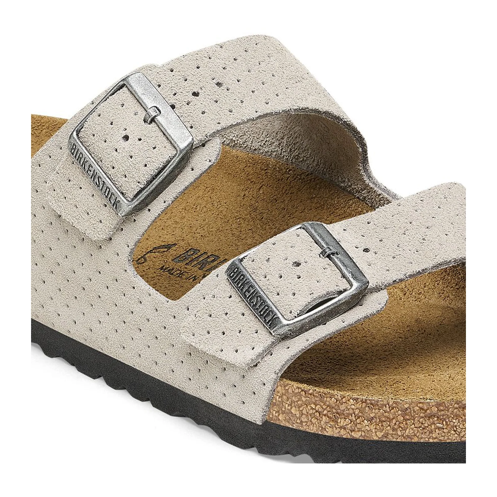 Birkenstock Arizona Slide Sandal (Men) - Dotted Stone Coin Suede - Image 5