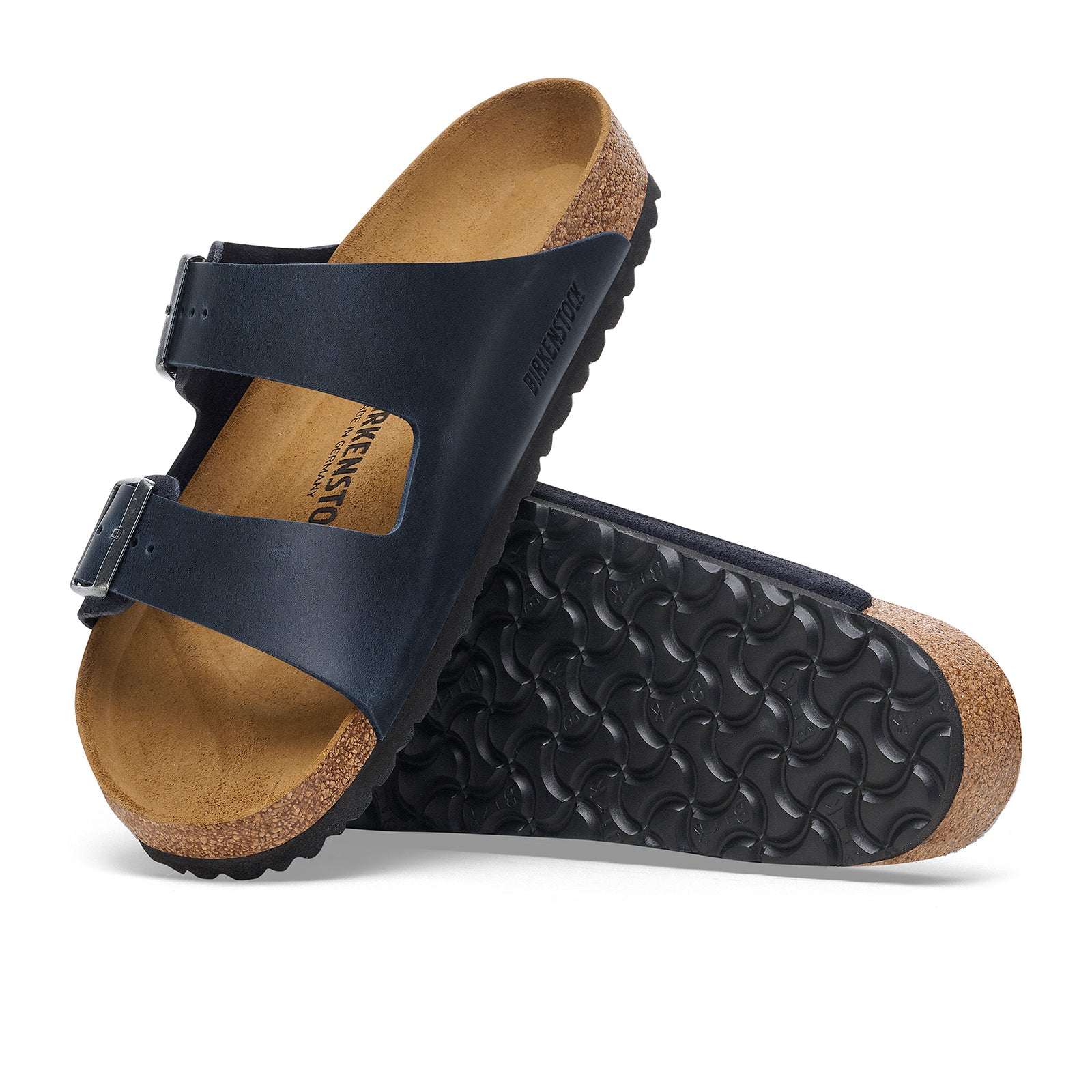 Birkenstock Arizona Slide Sandal (Men) - Midnight Oiled Leather/Midnight Suede - Image 3