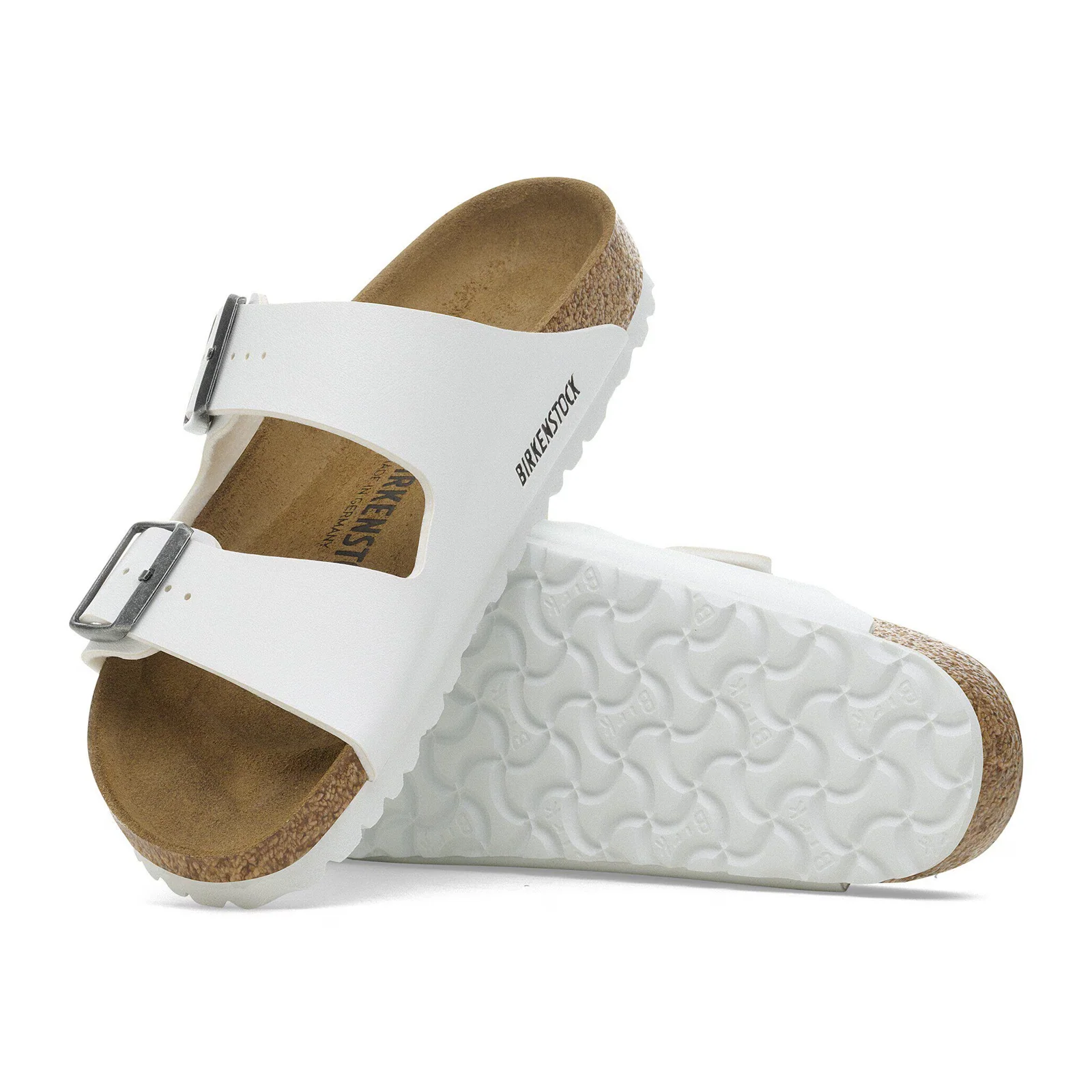Birkenstock Arizona Slide Sandal (Unisex) - White Birko-Flor - Image 3