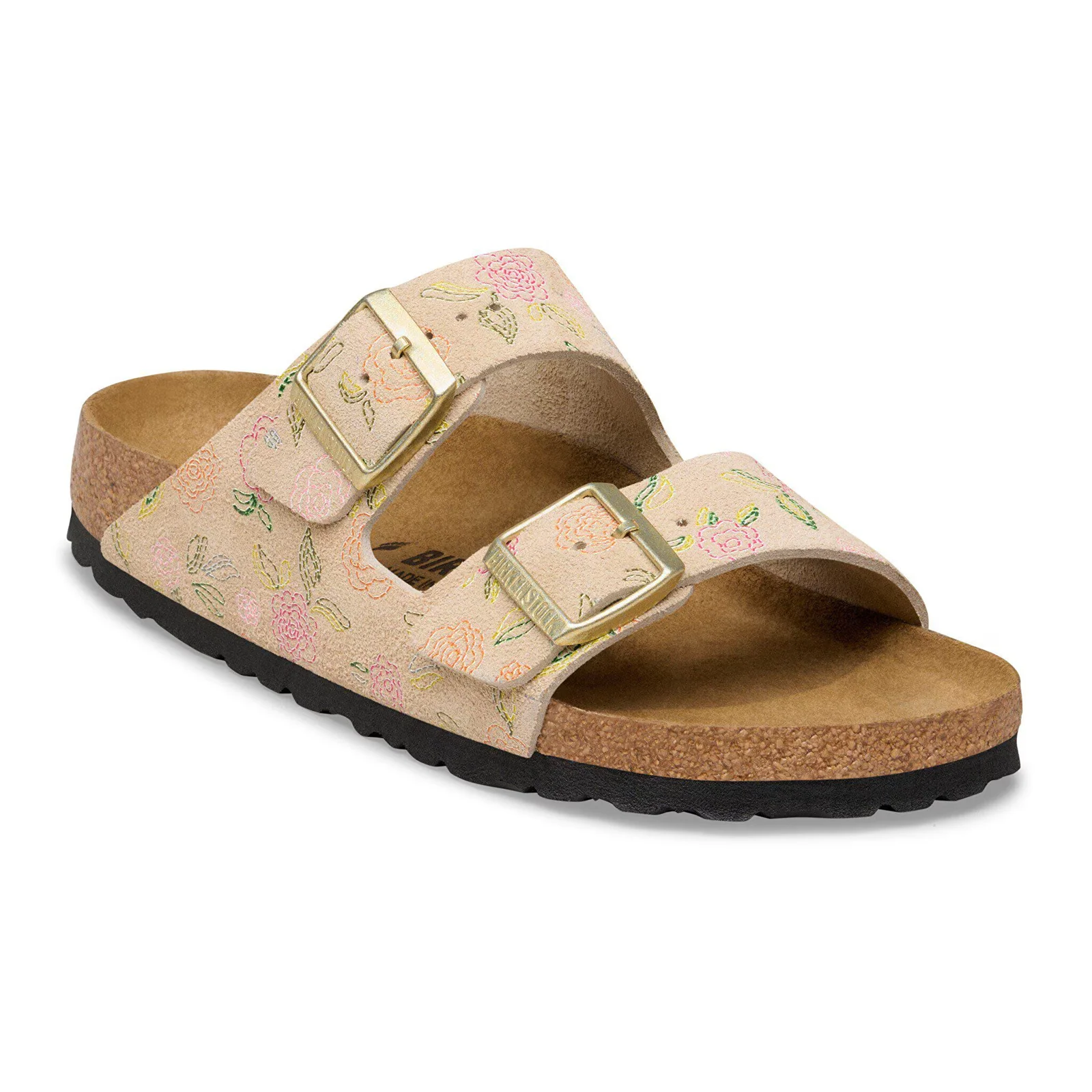 Birkenstock Arizona Slide Sandal (Women) - Flowers Sandcastle Suede