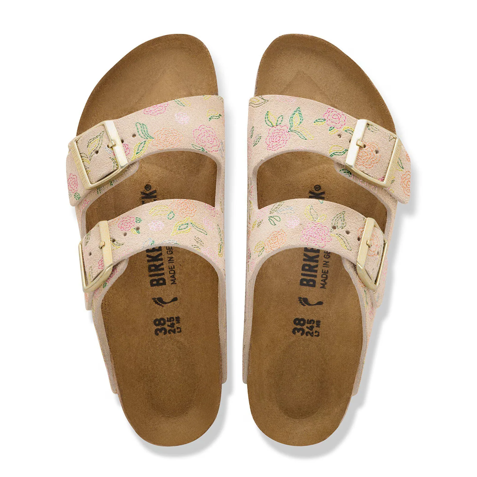 Birkenstock Arizona Slide Sandal (Women) - Flowers Sandcastle Suede - Image 2