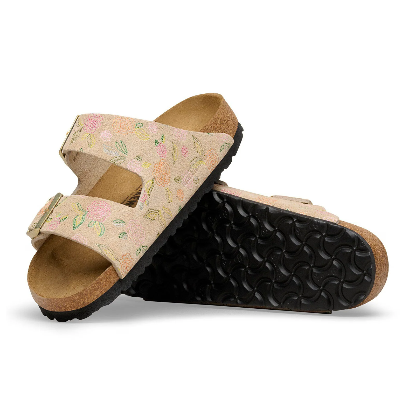 Birkenstock Arizona Slide Sandal (Women) - Flowers Sandcastle Suede - Image 3