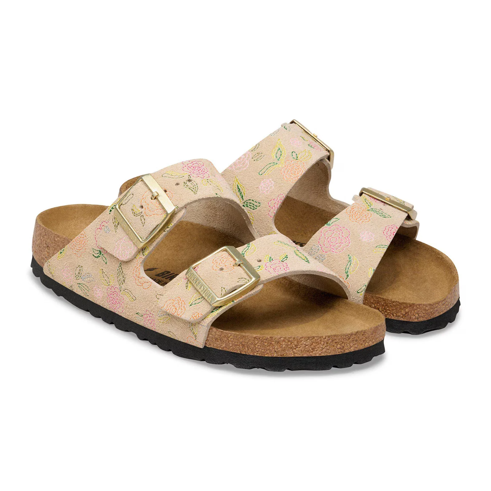 Birkenstock Arizona Slide Sandal (Women) - Flowers Sandcastle Suede - Image 4