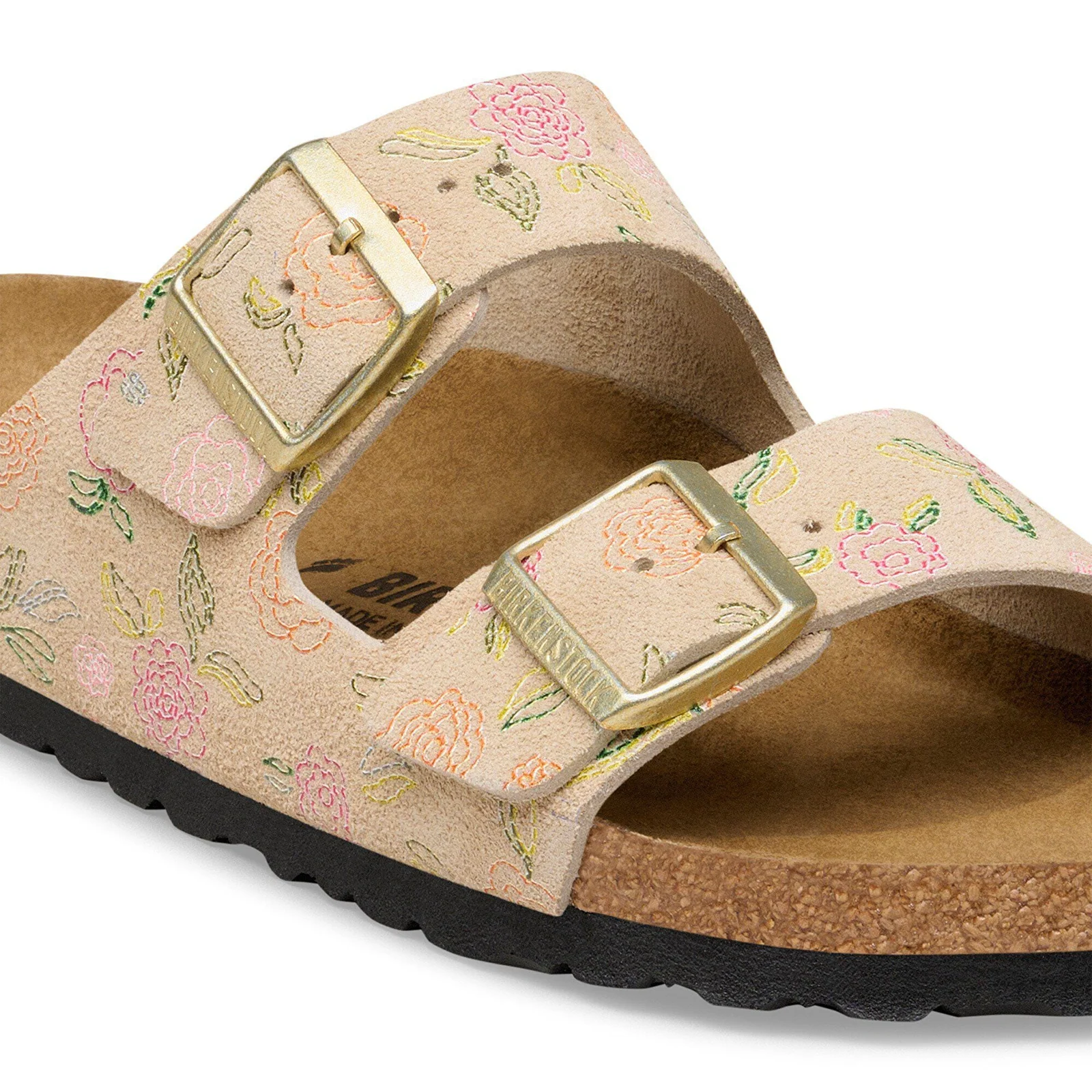 Birkenstock Arizona Slide Sandal (Women) - Flowers Sandcastle Suede - Image 5