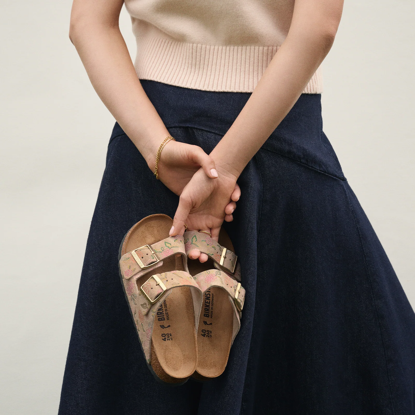 Birkenstock Arizona Slide Sandal (Women) - Flowers Sandcastle Suede - Image 7