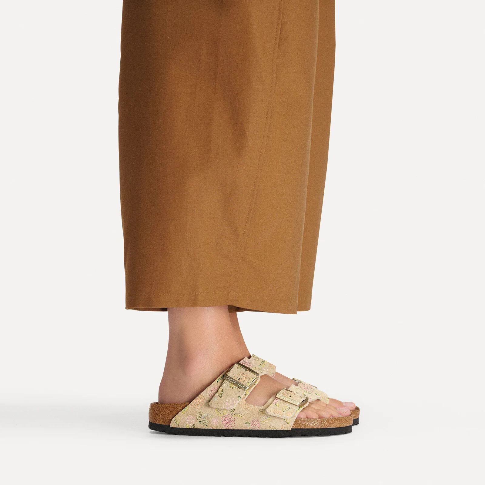 Birkenstock Arizona Slide Sandal (Women) - Flowers Sandcastle Suede - Image 8