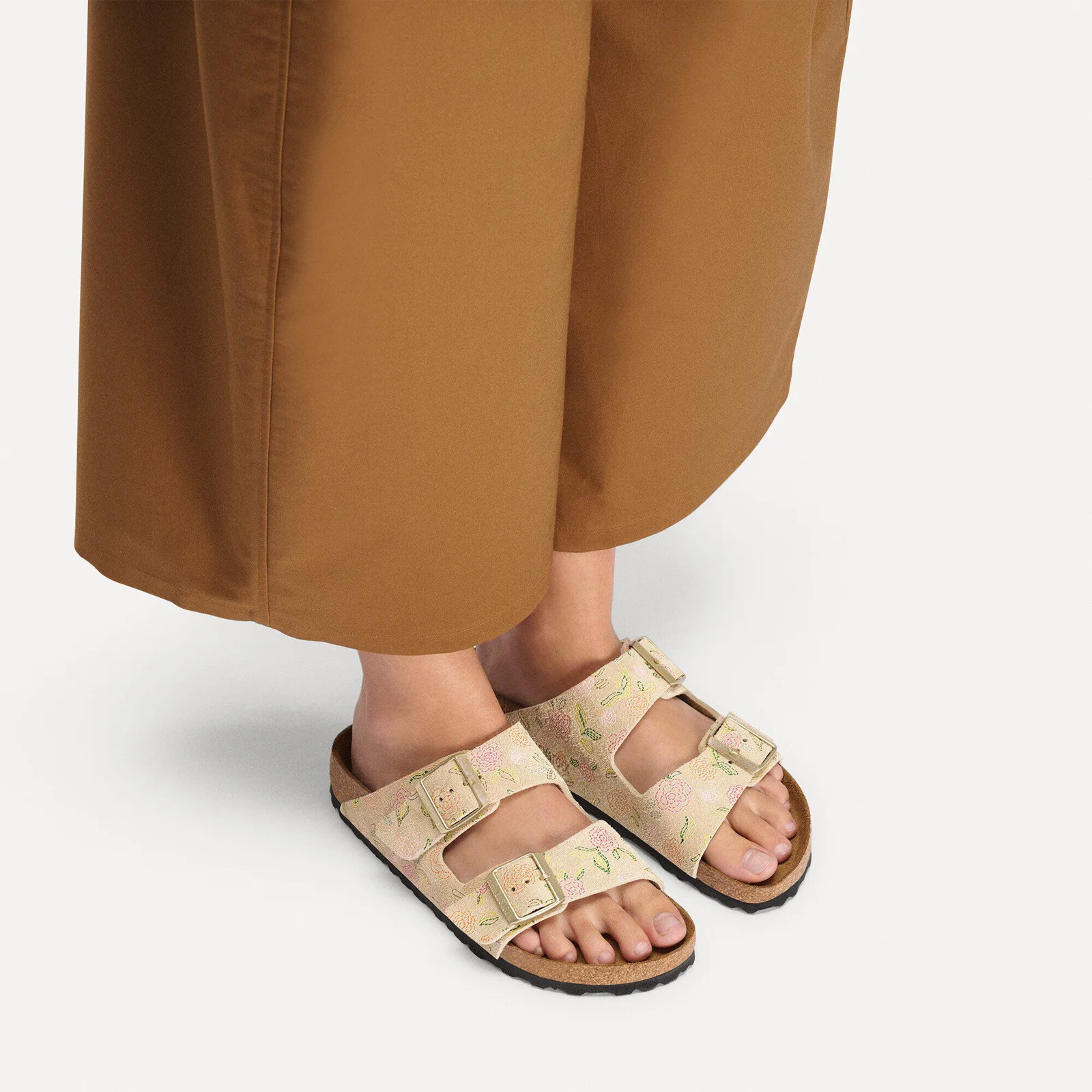 Birkenstock Arizona Slide Sandal (Women) - Flowers Sandcastle Suede - Image 9