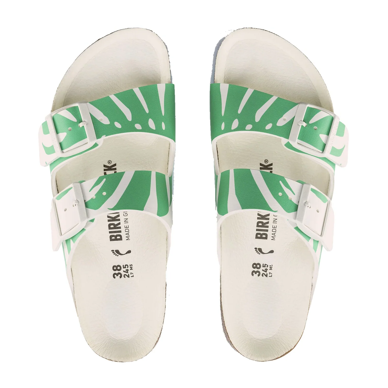 Birkenstock Arizona Slide Sandal (Women) - Monstera Bold Jade Birko-Flor - Image 2