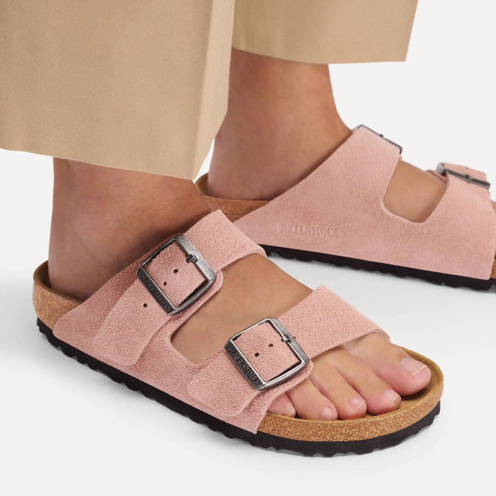 Birkenstock Arizona Slide Sandal (Women) - Pink Clay Suede - Image 7