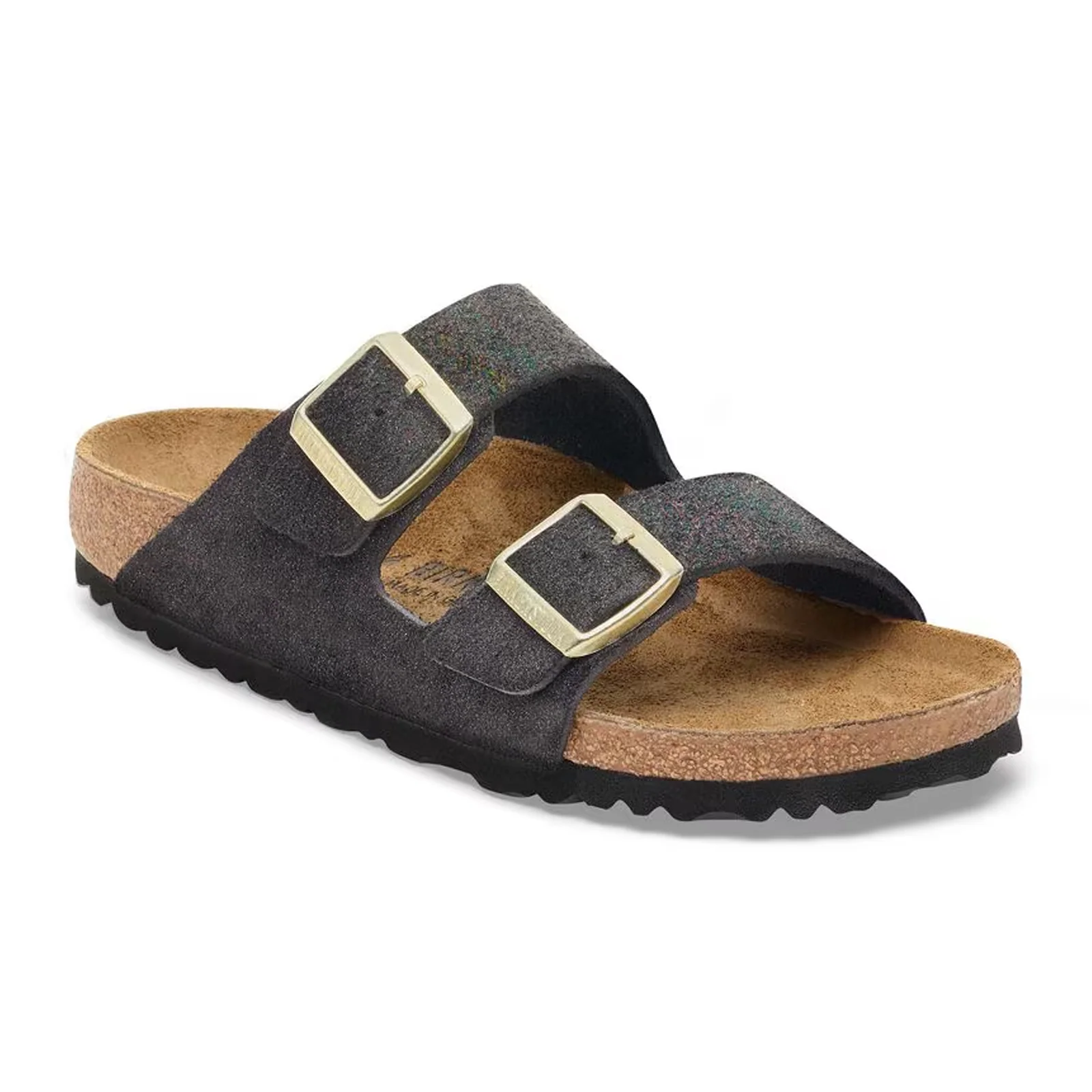 Birkenstock Arizona Narrow Slide Sandal (Women) - Shimmering Black Suede