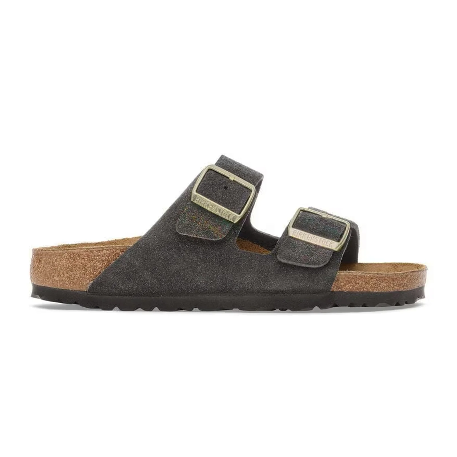 Birkenstock Arizona Narrow Slide Sandal (Women) - Shimmering Black Suede - Image 5