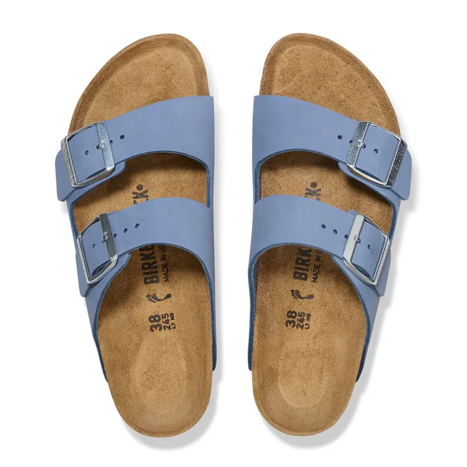 Birkenstock Arizona Slide Sandal (Women) - Stone Blue Nubuck - Image 2