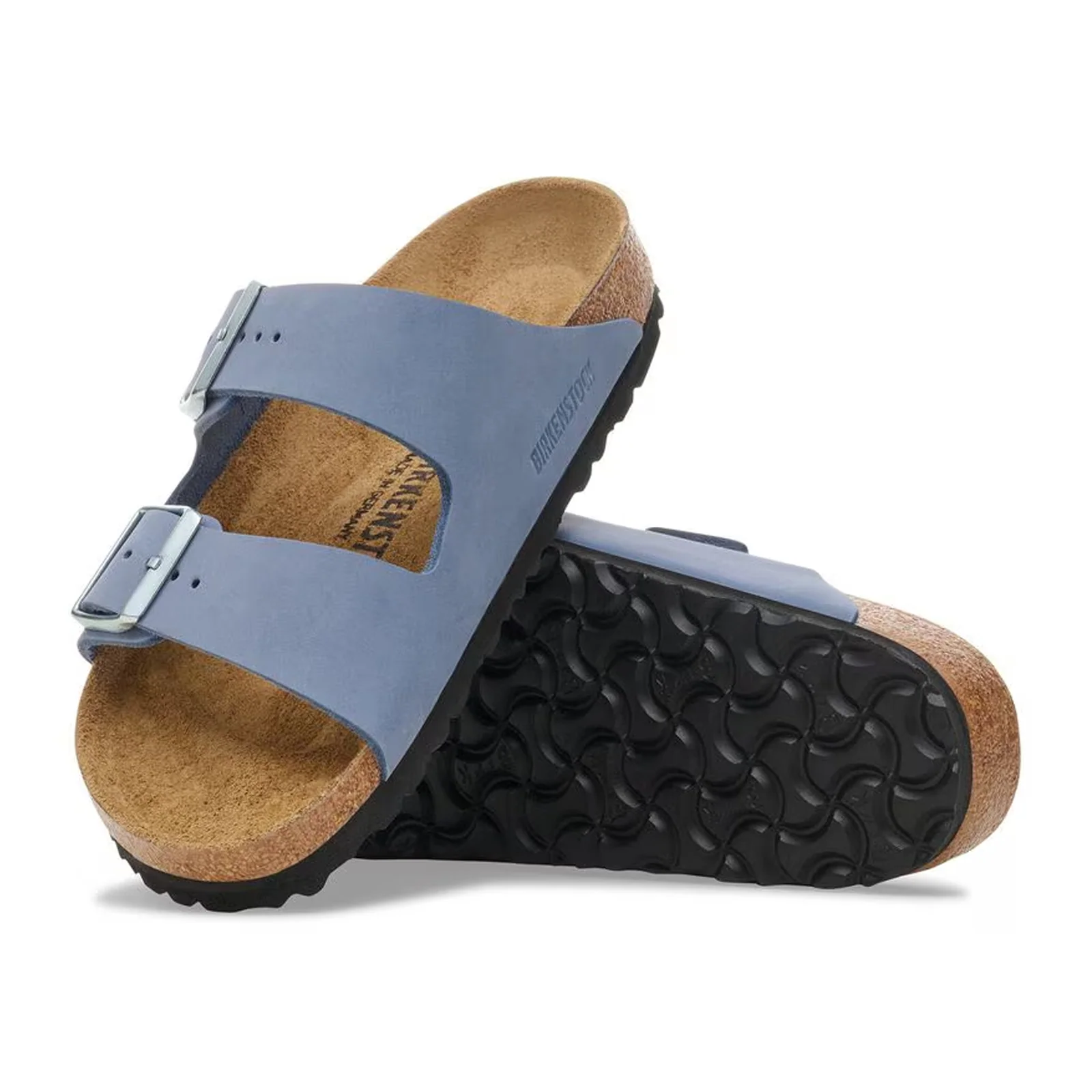 Birkenstock Arizona Slide Sandal (Women) - Stone Blue Nubuck - Image 3