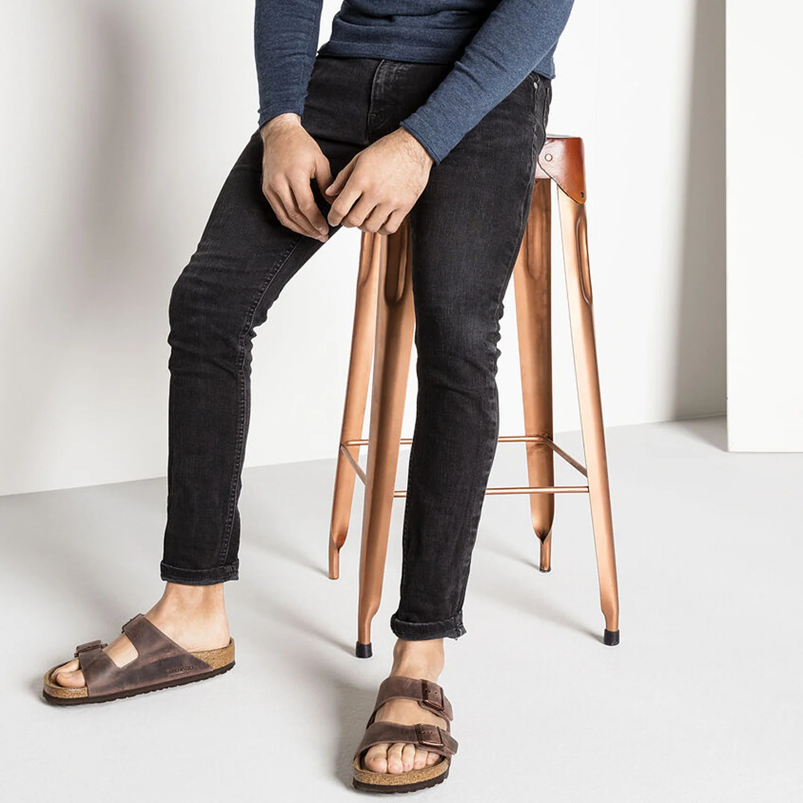 Birkenstock Arizona Soft Footbed Narrow Slide Sandal (Unisex) - Habana Oiled Leather - Image 6