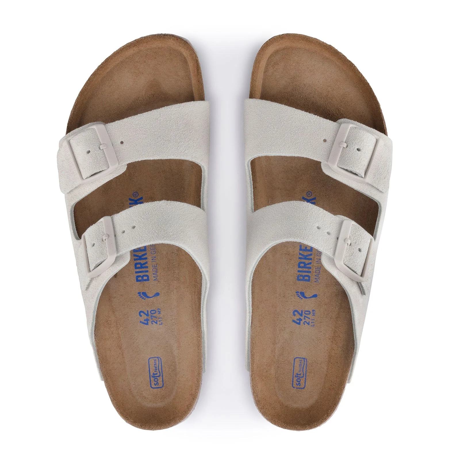 Birkenstock Arizona Soft Footbed Narrow Slide Sandal (Women) - Antique White Suede - Image 2
