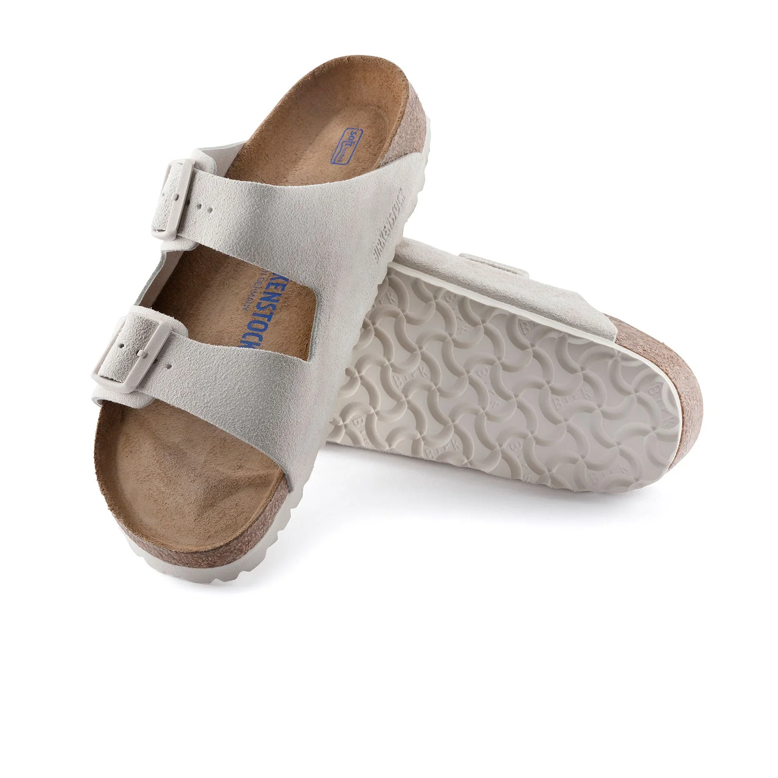 Birkenstock Arizona Soft Footbed Narrow Slide Sandal (Women) - Antique White Suede - Image 3