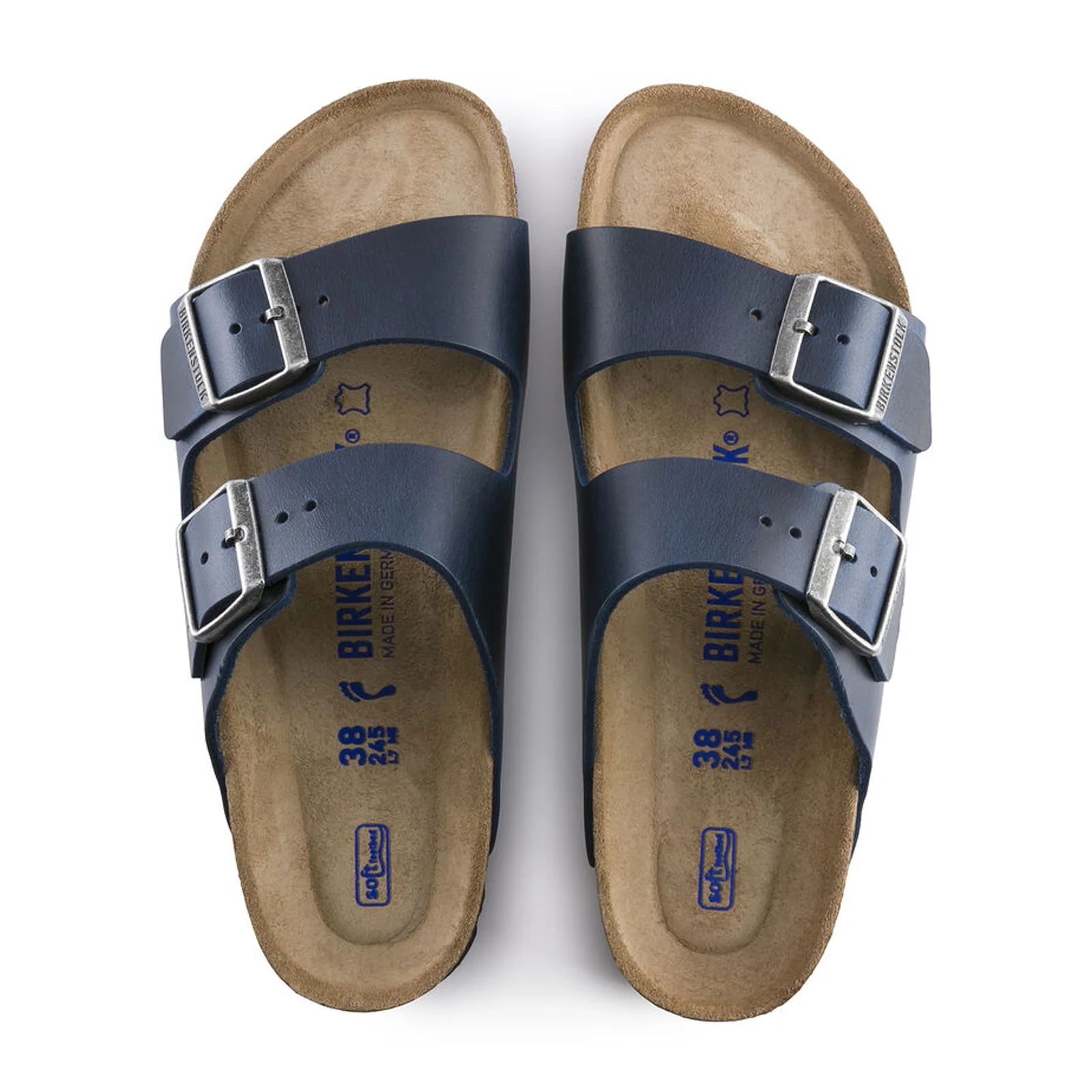 Birkenstock Arizona Soft Footbed Narrow Slide Sandal (Women) - Blue Oiled Leather - Image 2