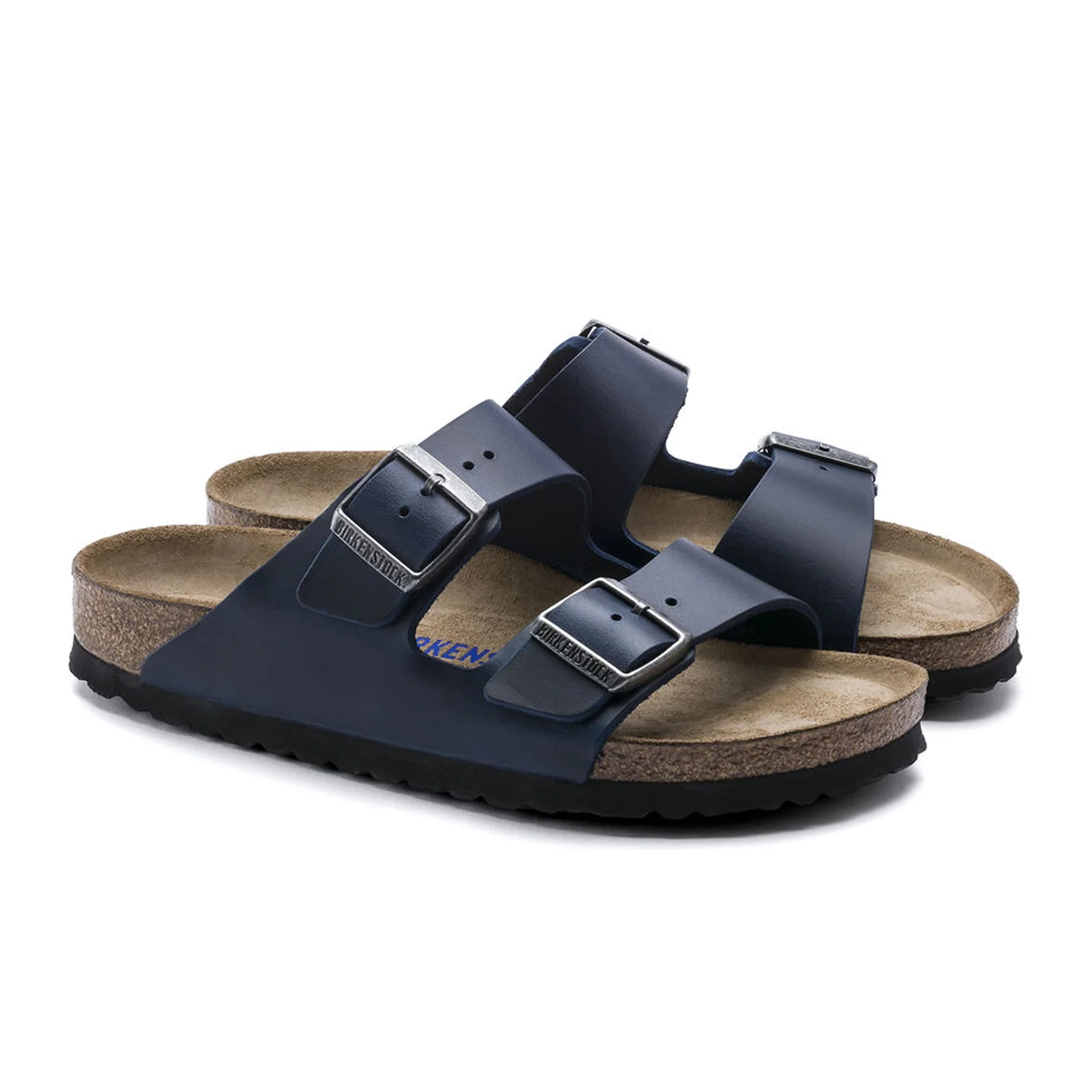 Birkenstock Arizona Soft Footbed Narrow Slide Sandal (Women) - Blue Oiled Leather - Image 4