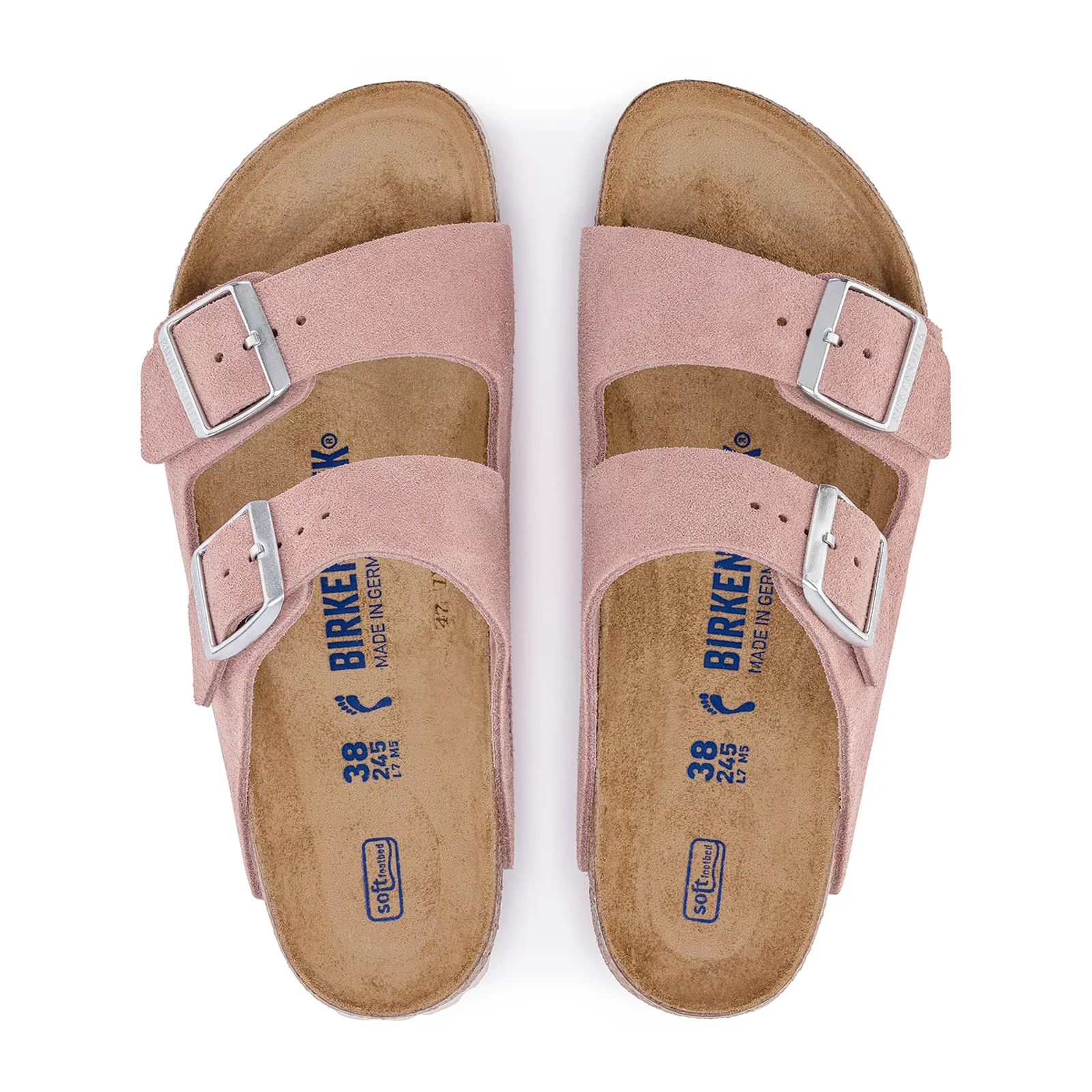 Birkenstock Arizona Soft Footbed Narrow Slide Sandal (Women) - Pink Clay Suede - Image 2