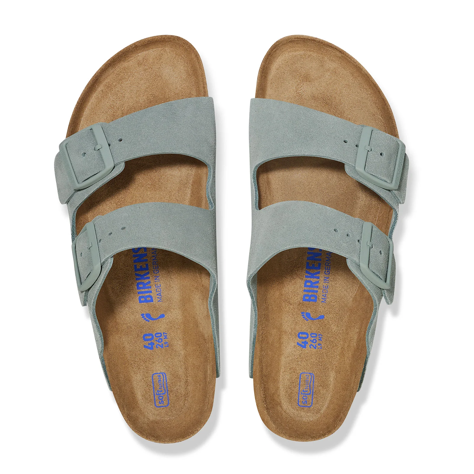 Birkenstock Arizona Soft Footbed Narrow Slide Sandal (Women) - Pure Sage Suede - Image 2