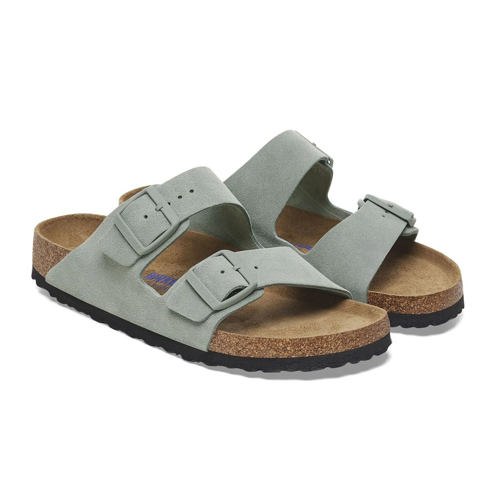 Birkenstock Arizona Soft Footbed Narrow Slide Sandal (Women) - Pure Sage Suede - Image 4