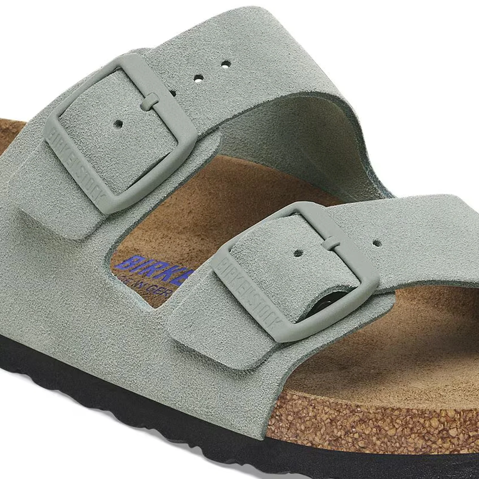 Birkenstock Arizona Soft Footbed Narrow Slide Sandal (Women) - Pure Sage Suede - Image 5