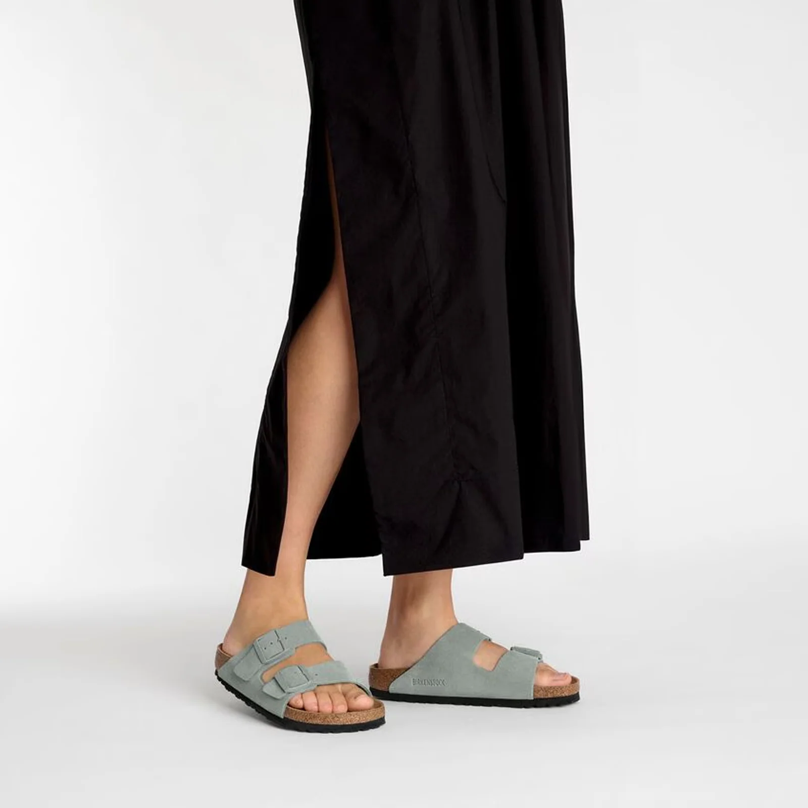 Birkenstock Arizona Soft Footbed Narrow Slide Sandal (Women) - Pure Sage Suede - Image 6