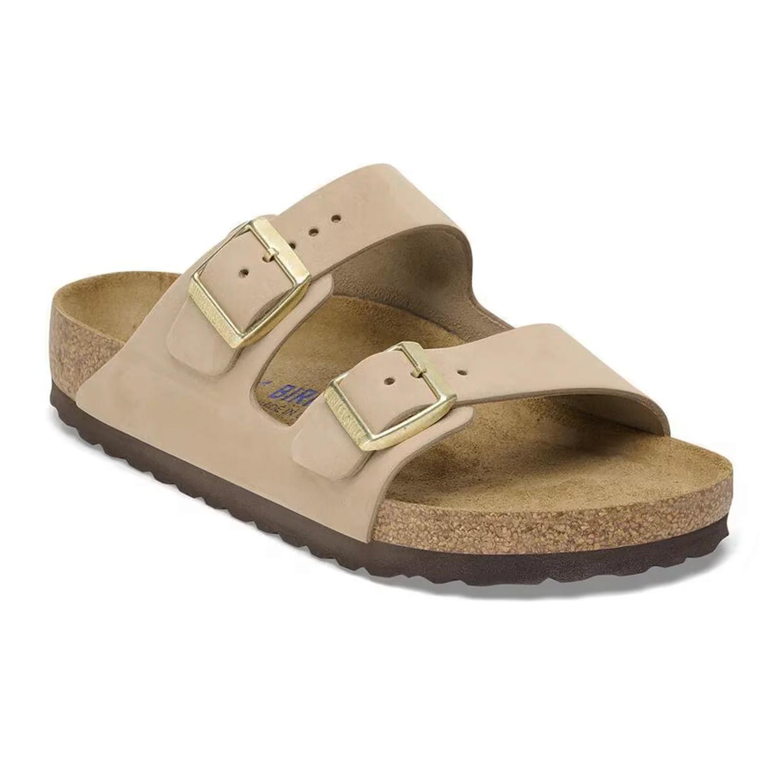 Birkenstock Arizona Soft Footbed Narrow Slide Sandal (Women) - Sandcastle Nubuck