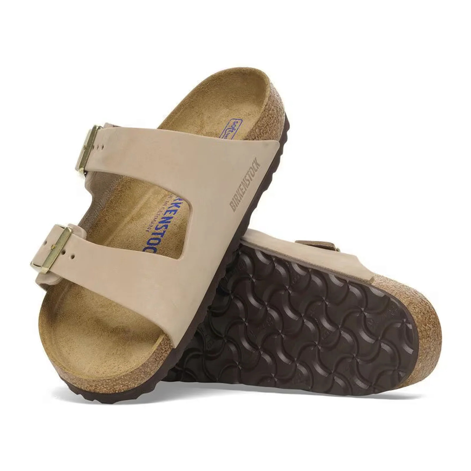 Birkenstock Arizona Soft Footbed Narrow Slide Sandal (Women) - Sandcastle Nubuck - Image 3