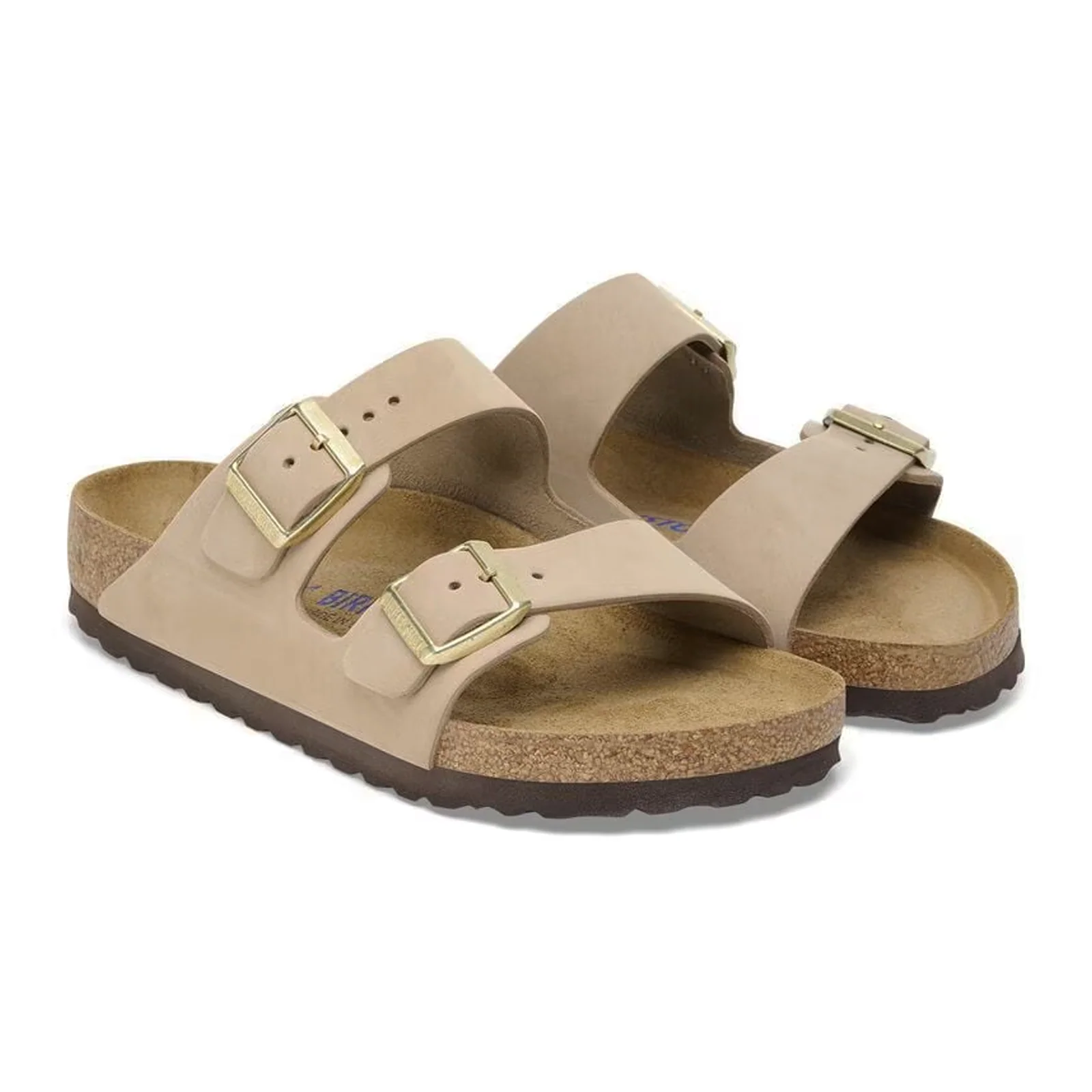 Birkenstock Arizona Soft Footbed Narrow Slide Sandal (Women) - Sandcastle Nubuck - Image 4