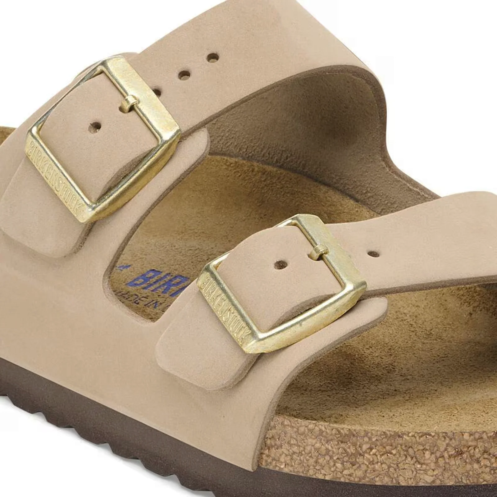 Birkenstock Arizona Soft Footbed Narrow Slide Sandal (Women) - Sandcastle Nubuck - Image 5