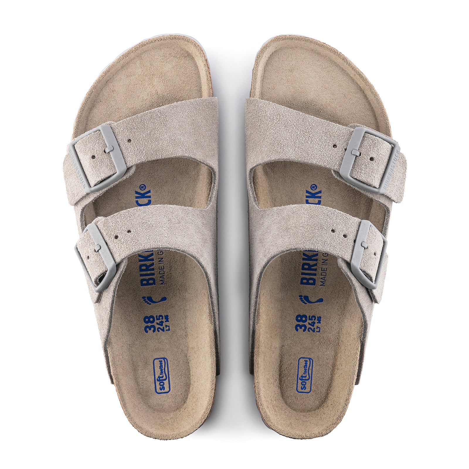 Birkenstock Arizona Soft Footbed Slide Sandal (Men) - Stone Coin Suede - Image 2